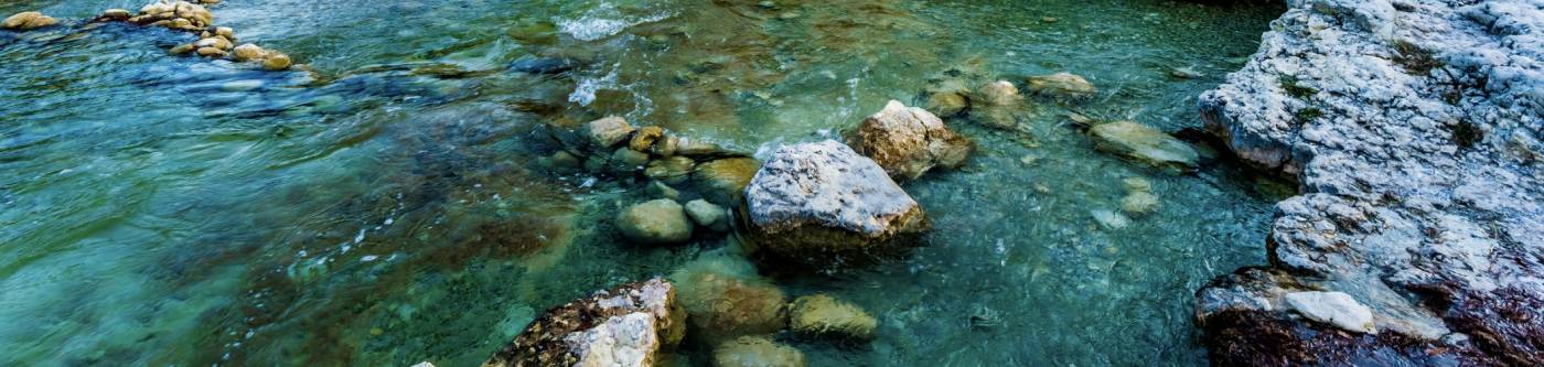 A view of rocks in the Frio River
